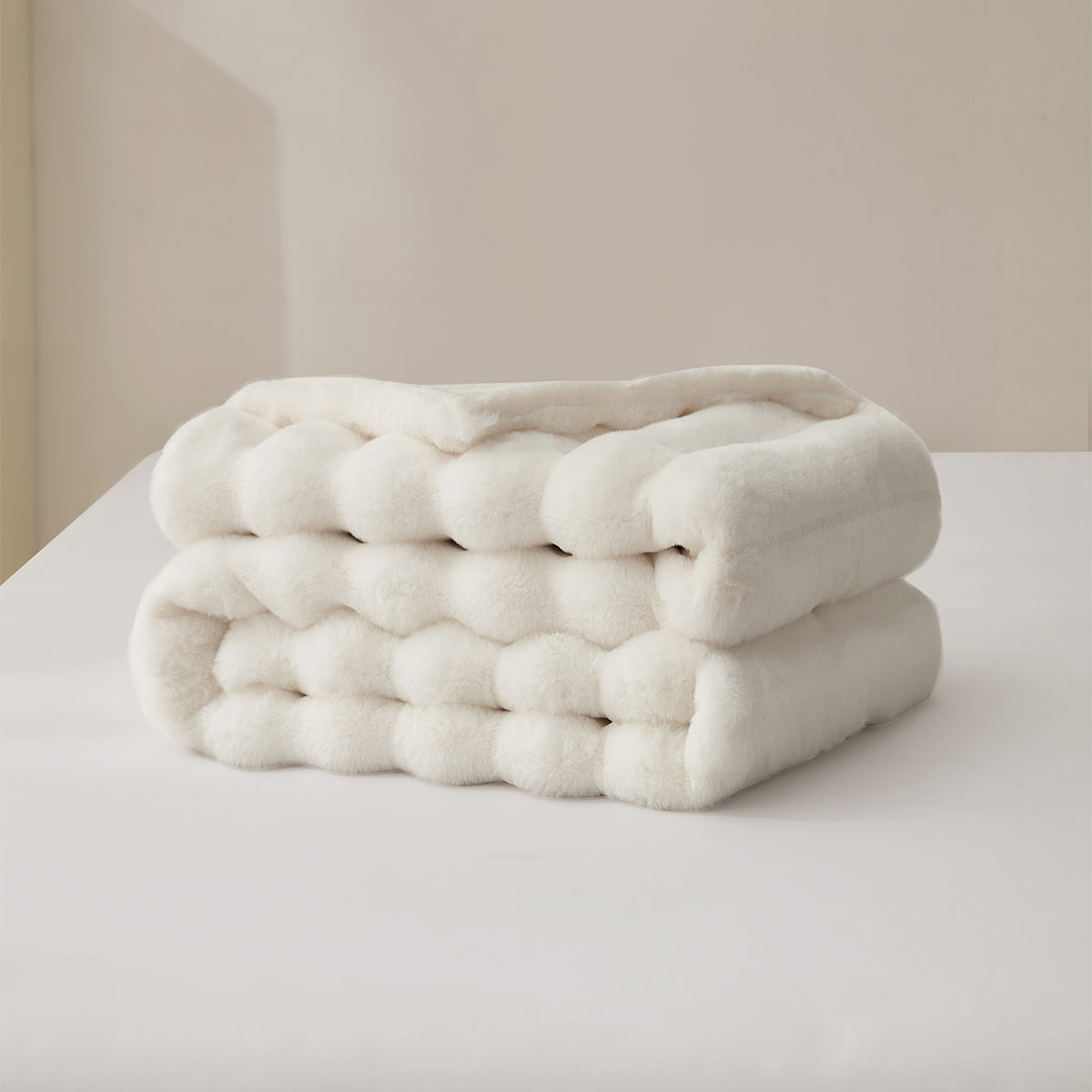 Double Sided Anti Static Faux Fur Cushion Blanket