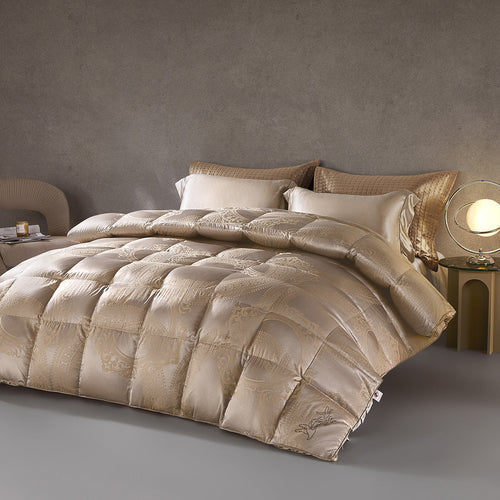 95% Polish White Goose Down Luxury Jacquard Heavy-Weight Quilt