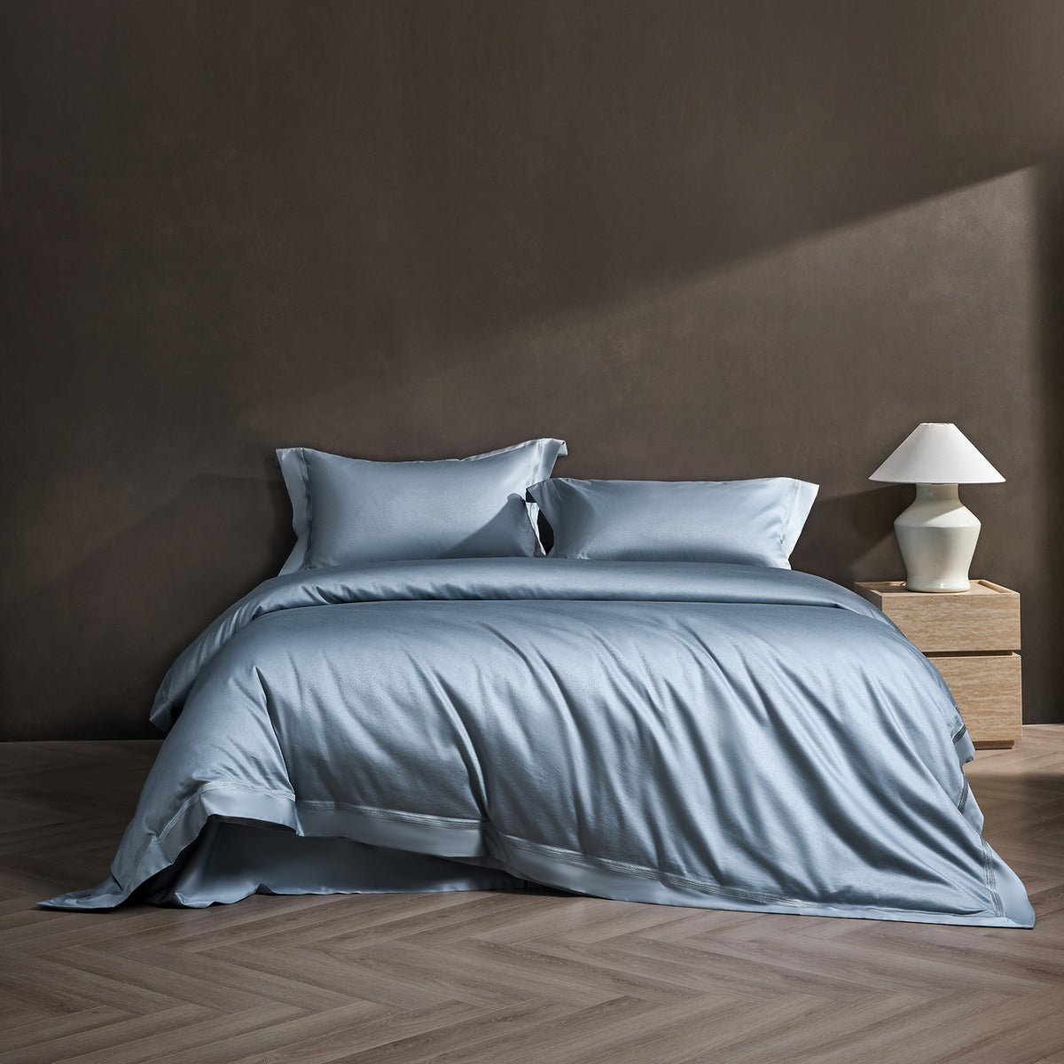 Embroidered Crackle Jacquard Sateen Bedding Set 4 Piece