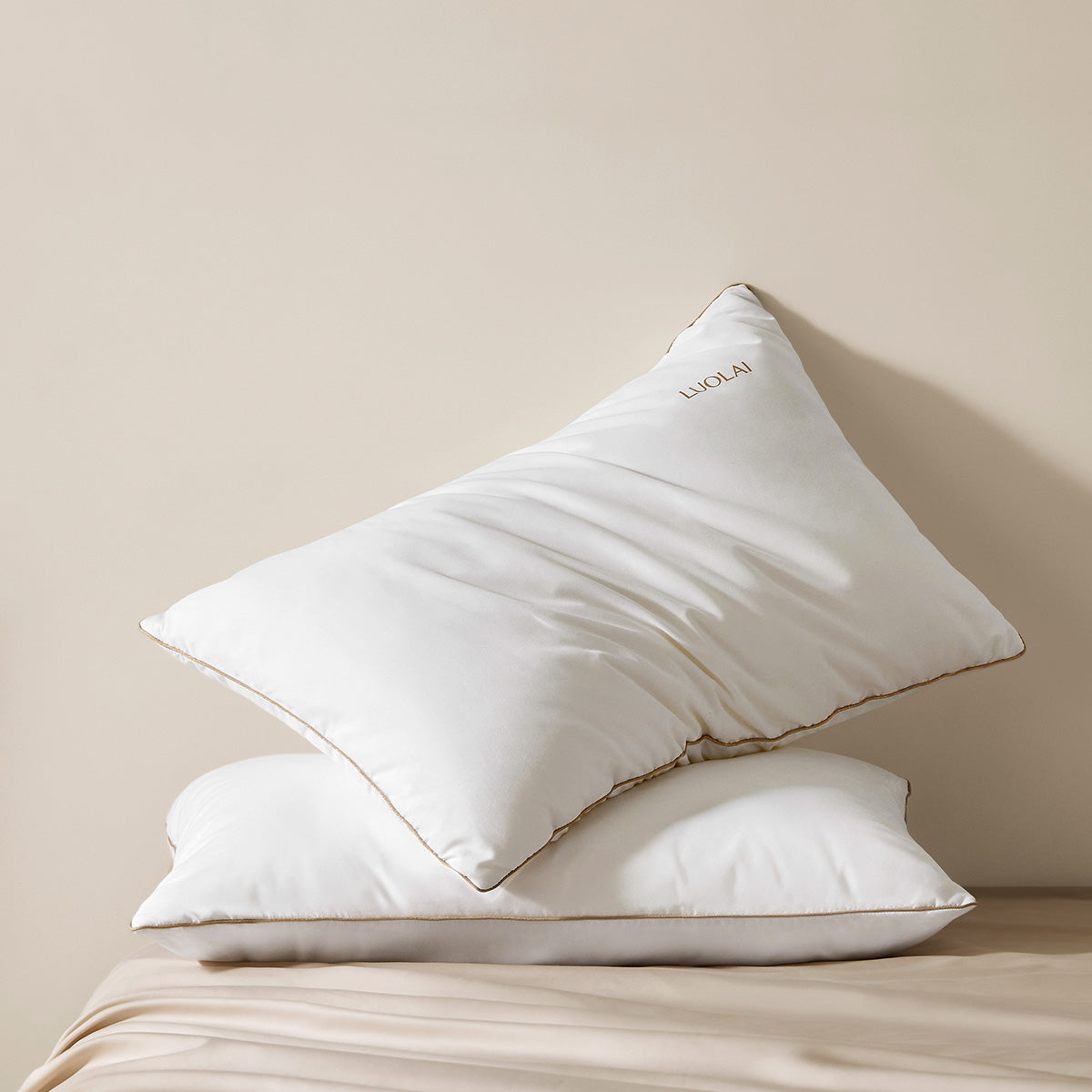 Trim Silk Neck Support Pillow Pair