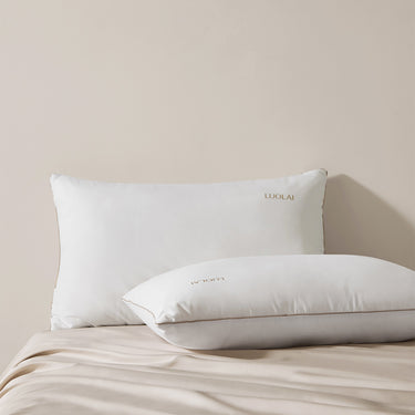 Gold Trim Silk Neck Support Pillow Pair